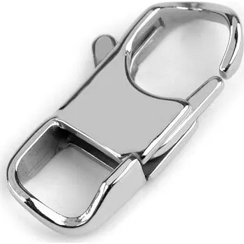 Přívěsek Karabinka z nerezové oceli 12x25 mm Varianta: platina, Balení: 10 ks