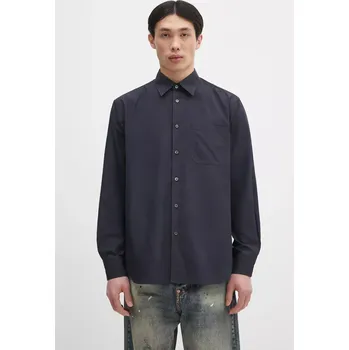 Pánská košile Bavlněná košile Paul Smith pánská, tmavomodrá barva, regular, s klasickým límcem, M1R-428Z-P02630, L, 59X