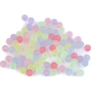 Korálek Plastové korálky transparentní matné Ø6 mm Varianta: mix, Balení: 10 g
