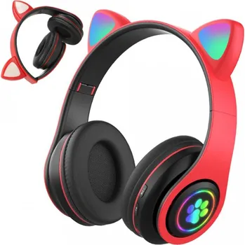 Sluchátka Bezdrátová sluchátka pro děti Cat Ears-Červená