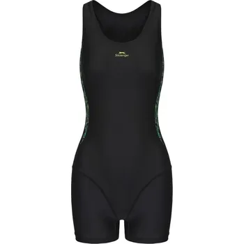 Dámské plavky Slazenger PL Boyleg Womens Blk/Green/Yel 10 (38)