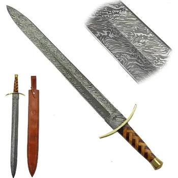 Replika zbraně PAK Krátký damaškový meč "SIR LANCELOT" Funkční, ostrý!