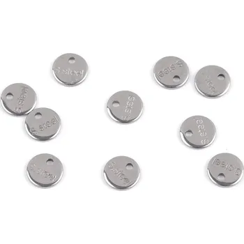 Přívěsek Přívěsek / komponent k výrobě šperků z nerezové oceli se značkou S.steel Varianta: 2 platina kolečko, Balení: 10 ks