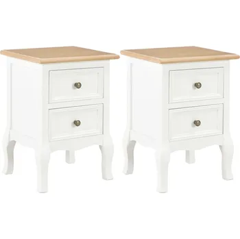 Noční stolek vidaXL Marketos Noční stolky 2 ks bílé 35 x 30 x 49 cm MDF