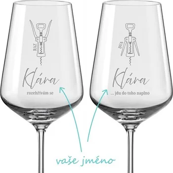 Sklenice Pískované skleničky na víno Fitness 2 ks