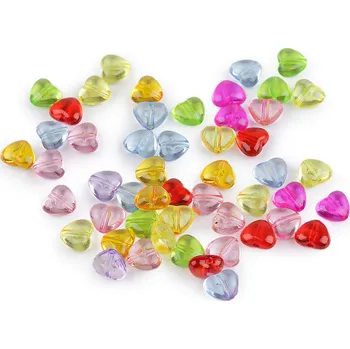 Plastové korálky srdce 8x9 mm Varianta: mix, Balení: 10 g