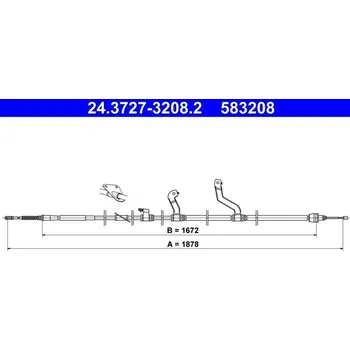 Brzdový systém Tažné lanko, parkovací brzda ATE 24.3727-3208.2