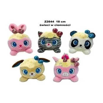 plyšák Zwierzęta świeci w ciemności 18cm MIX