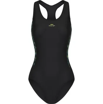 Dámské plavky Slazenger PL Racerback Womens Black/Green 12 (40)