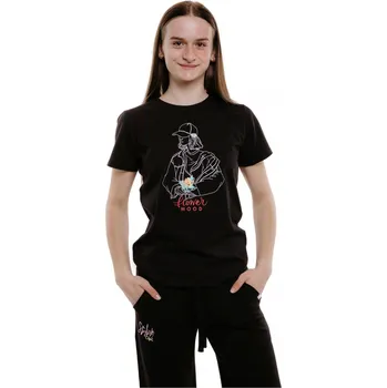 Dívčí tričko Dívčí tričko s krátkým rukávem AUTHORITY-T-MOOD G black Černá 152/158