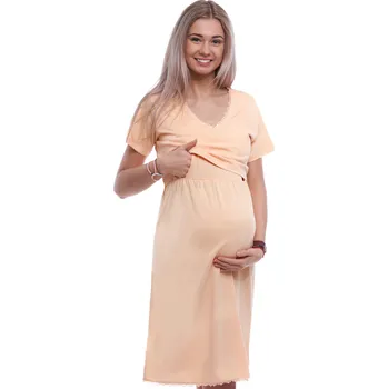 Dámská noční košile Diskrétní kojící košilka do porodnice meruňková 1C3918 oranžová l