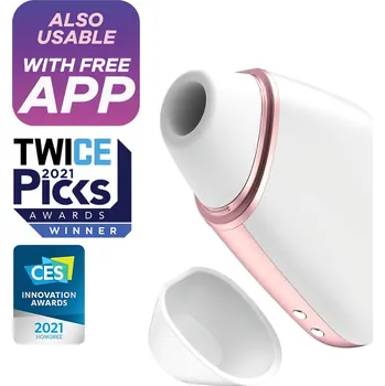 Vibrátor Satisfyer Love Triangle - chytrý stimulátor klitorisu s tlakovými vlnami (bílý)