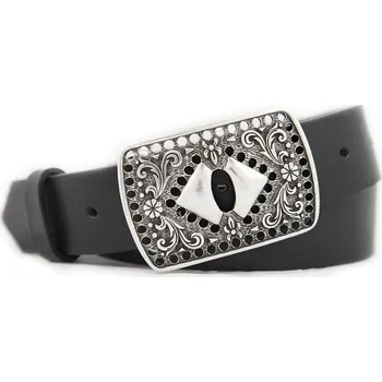 Opasek Dámský kožený pásek černý (KDP83)