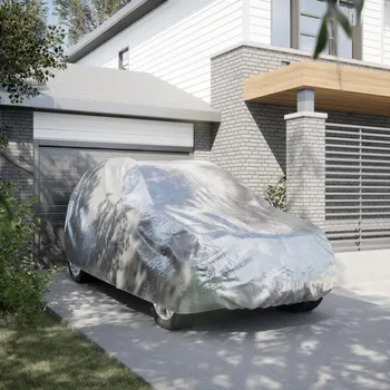 Plachta na motorové vozidlo vidaXL Autopotah pro SUV s popruhy na přezky celý stříbrný XL