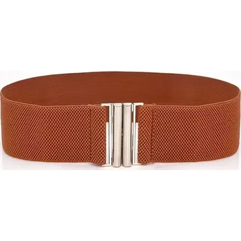 Opasek Dámský pásek na šaty s přezkou Cummer Hnědý-stříbrný