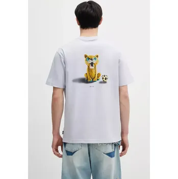 Pánské tričko Bavlněné tričko Puma GRAPHICS The Puma Cat Tee pánské, modrá barva, s potiskem, 629411, L, 05X