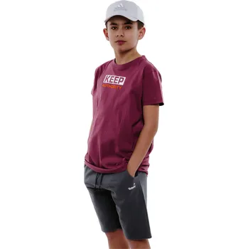 Pánské oblečení Chlapecké tričko s krátkým rukávem AUTHORITY-T-KEEPON B burgundy Fialová 116/122
