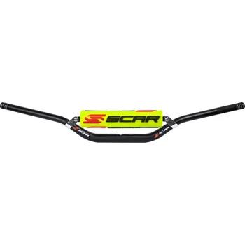 Řídítka SCAR RACING ŘÍDÍTKA S 28,6MM PŘÍČKOU MODEL MCGRATH/SHORT BEND BARVA ČERNÁ HOUBA ŽLUTÁ/BÍLÁ