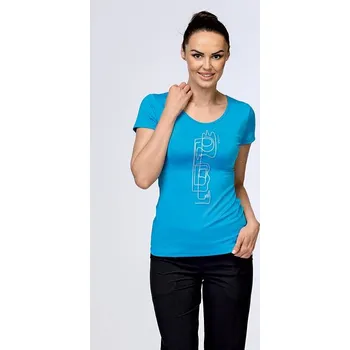 Bavlněné tyrkysové dámské tričko s potiskem 62 velikost 4XL