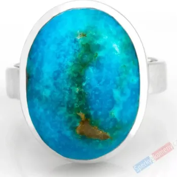 Prsten Stříbrný prsten (Ag 925/1000) s arizonským tyrkysem QA, vel.kamene 21 x 17 mm, RARITA (TYS1030R)