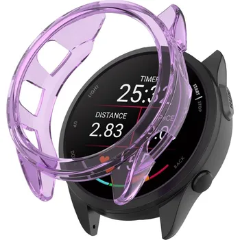 Příslušenství k chytrým hodinkám VSECHNONAMOBIL 75235 TPU HALF COVER Kryt pro Garmin Forerunner 165 / 165 Music fialový