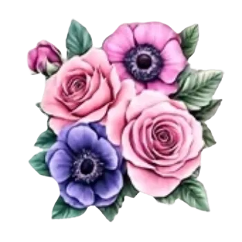 Nažehlovací obrázek - akvarelové květiny XVIII (6,5 x 6,5 cm)