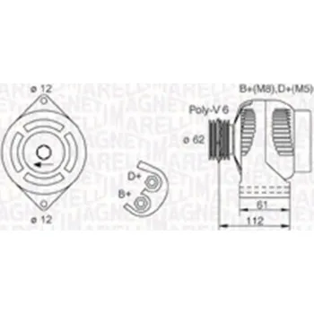 Alternátor Generátor MAGNETI MARELLI 063731884010