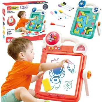 Magnetická kreslící tabulka Woopie WOOPIE Oboustranná kreslící tabulka Tetris hra 2v1 Orange