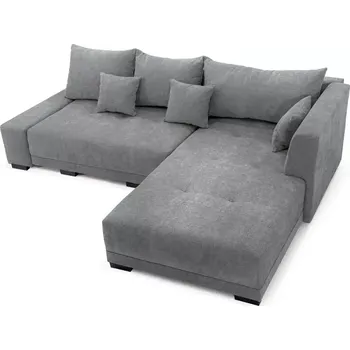 Sedací souprava Sofiland LaMASIA - šedá - univerzální levá / pravá rohová pohovka - ve tvaru L s funkcí spaní a úložným prostorem