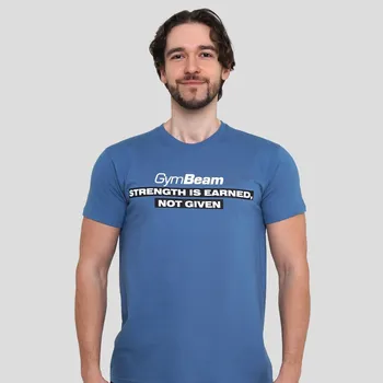 Pánské tričko GymBeam Strength T-shirt Storm Blue XXL modrá