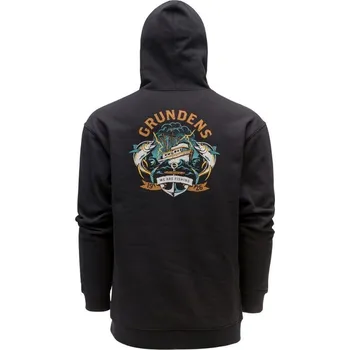 Rybářské oblečení Grundéns Mikina Displacement DWR Hoodie Tuna Tattoo Black - L