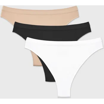 Dámské plavky 3PACK Klasické kalhotky Flexi Bikiny bezešvé