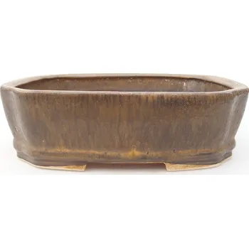 Květináč Keramická bonsai miska 17 x 14,5 x 5 cm hnědá