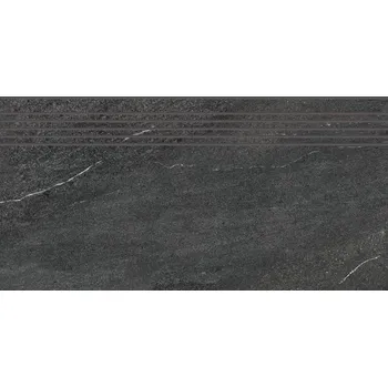 Obklad Quarzit - schodovka rektifikovaná 29,8x59,8 černá, tl. 9 mm DCPSR739
