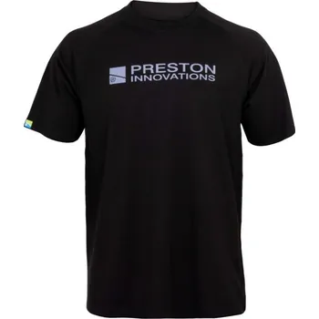 Rybářské oblečení Tričko Preston Lightweight Black Raglan T-Shirt Velikost XXXL