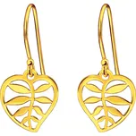 Stříbrné visací náušnice ZLATÝ LÍSTEK Ag 925; ≤0,6 g.