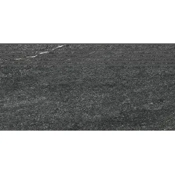 Dlažba Quarzit - schodovka rektifikovaná 29,8x59,8 černá reliéfní, tl. 9 mm DCVSR739