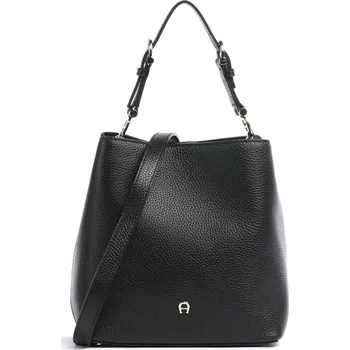 Kabelka Aigner Delia S - Bucket kabelka v černá, kůže, 208409 | Kabelky pro ženy & muže
