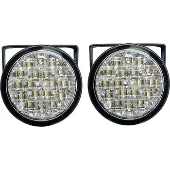 Denní svícení Světla pro denní svícení 2x18 LED kulaté