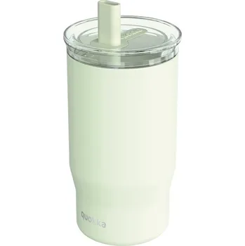 QUOKKA Nerezový termohrnek s brčkem Mist Pastel Green 720 ml