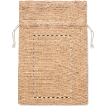 Balící papír Malý dárkový jutový pytlík 5 FRONT, 130x80mm Sítotiskový transfer, 4 barvy