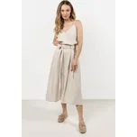 Rozevlátá bavlněná midi sukně plisovaná A723 Barva: Béžová, Velikost: L