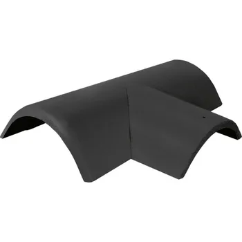 betonová krytina Hřebenáč rozdělovací pravý T220 Bramac Novo se dvěma příchytkami -břidlicově černá