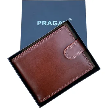 Peněženka Pragati Fashion Pánská kožená peněženka s přezkou Pragati brown (RFID secure)