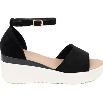 Dámské sandále Seastar Pěkné černé sandály dámské na klínku 41