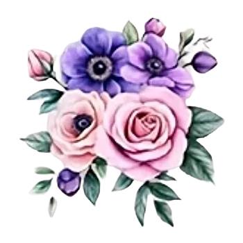 Nášivka Nažehlovací obrázek - akvarelové květiny XVII (6,5 x 6,5 cm)