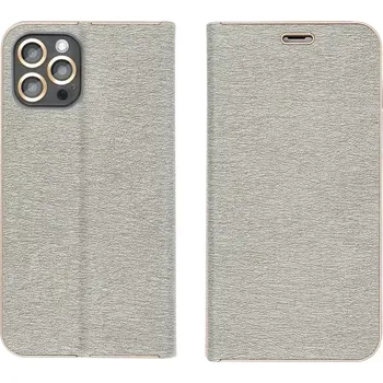 Pouzdro na mobilní telefon Pouzdro Vennus Book iPhone 15 Stříbrné