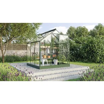 Skleník Skleník Vitavia Triton 3800 skleněný 3 mm 198 x 193 cm zelený vč. základového rámu