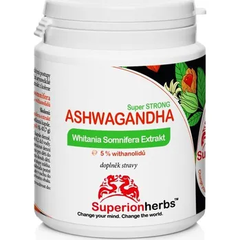 Přírodní produkt Superionherbs Ashwagandha KSM-66®- extrakt z Ašvagandy s 5 % withanolidů, 90 tobolek