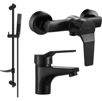 Sprchová hlavice MEXEN Caro DF72 Set sprchové a umyvadlová baterie, černý (746604DF72-70)